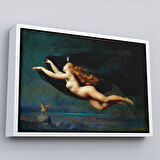 Kahverengi Çerçeveli La Nuit by Auguste Raynaud Kanvas Duvar Sanatı Tablo, Klasik Sanat