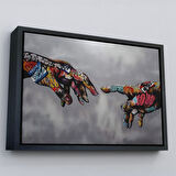 Altın Çerçeveli Tanrının Eli Tablo, Hıristiyanlara Hediye, İncil Severler, Banksy Graffiti Sanatı