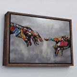 Altın Çerçeveli Tanrının Eli Tablo, Hıristiyanlara Hediye, İncil Severler, Banksy Graffiti Sanatı