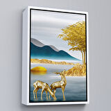 Siyah Çerçeveli Modern Renkli Soyut Tablo