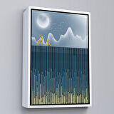 Siyah Çerçeveli Modern Altın Soyut Tablosu