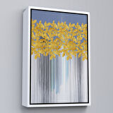 Altın Çerçeveli Modern Altın Soyut Tablosu