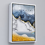 Siyah Çerçeveli Modern Altın Soyut Tablosu