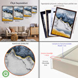 Siyah Çerçeveli Modern Altın Soyut Tablosu