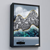 Altın Çerçeveli Modern Altın Soyut Tablosu