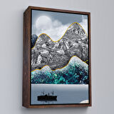 Altın Çerçeveli Modern Altın Soyut Tablosu