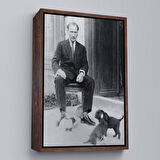 Altın Çerçeveli Atatürk Portre Tablosu Mustafa Kemal Atatürk Dikdörtgen Dekoratif Kanvas Tablo