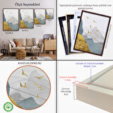 Kahverengi Çerçeveli Modern Altın Soyut Tablosu