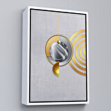 Siyah Çerçeveli Modern Altın Soyut Tablosu