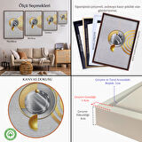 Siyah Çerçeveli Modern Altın Soyut Tablosu