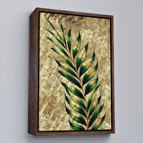 Siyah Çerçeveli Modern Altın Soyut Tablosu