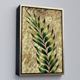 Siyah Çerçeveli Modern Altın Soyut Tablosu