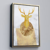 Altın Çerçeveli Modern Altın Soyut Tablosu