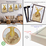Altın Çerçeveli Modern Altın Soyut Tablosu