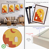 Altın Çerçeveli Modern Renkli Soyut Tablo