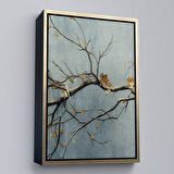 Beyaz Çerçeveli Soyut Kuru Dallar Tablosu