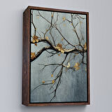 Beyaz Çerçeveli Soyut Kuru Dallar Tablosu