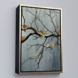 Beyaz Çerçeveli Soyut Kuru Dallar Tablosu