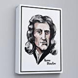 Siyah Çerçeveli Isaac Newton Dekoratif Kanvas Tablo