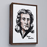 Siyah Çerçeveli Isaac Newton Dekoratif Kanvas Tablo