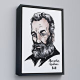 Altın Çerçeveli Alexander Graham Bell Dekoratif Kanvas Tablo