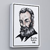 Altın Çerçeveli Alexander Graham Bell Dekoratif Kanvas Tablo