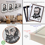 Altın Çerçeveli Alexander Graham Bell Dekoratif Kanvas Tablo