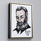 Altın Çerçeveli Alexander Graham Bell Dekoratif Kanvas Tablo