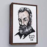 Altın Çerçeveli Alexander Graham Bell Dekoratif Kanvas Tablo