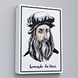 Beyaz Çerçeveli Leonardo da Vinci Dekoratif Kanvas Tablo
