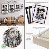 Beyaz Çerçeveli Leonardo da Vinci Dekoratif Kanvas Tablo