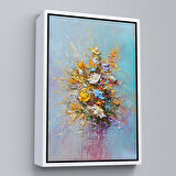 Siyah Çerçeveli Yağlıboya Çiçek Sanatı Tablosu