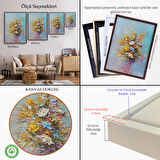 Siyah Çerçeveli Yağlıboya Çiçek Sanatı Tablosu