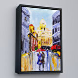 Altın Çerçeveli İtalya Şehir Manzarası Yağlıboya Görünüm Dekoratif Kanvas Duvar Tablosu