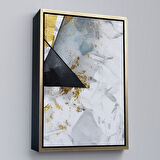 Beyaz Çerçeveli Modern Renkli Soyut Tablo