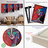 Beyaz Çerçeveli Zarif Kadın Portresi Dekoratif Kanvas Duvar Tablosu