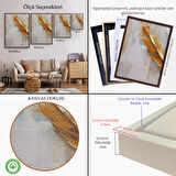 Kahverengi Çerçeveli Yağlıboya Görünümlü Modern Tüy Tablosu