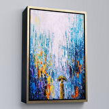 Siyah Çerçeveli Yağmurlu Bir Gün Yağlıboya Görünüm Dekoratif Kanvas Duvar Tablosu