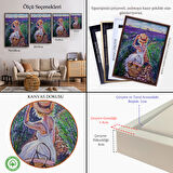 Beyaz Çerçeveli Mor Lavanta Tarkasındaki Kadın Tablosu