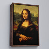 Beyaz Çerçeveli Mona Lisa Leonardo da Vinci tablosu Dekoratif Kanvas Duvar Tablosu