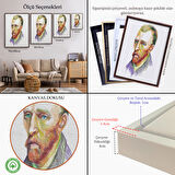 Kahverengi Çerçeveli Vincent Van Gogh Dekoratif Kanvas Tablo