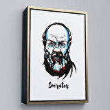 Siyah Çerçeveli Socrates Dekoratif Kanvas Tablo