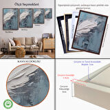 Beyaz Çerçeveli Yağlıboya Görünümlü Modern Tüy Tablosu