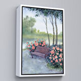 Altın Çerçeveli Pembe Çiçekler Kanvas Tablo