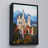 Kahverengi Çerçeveli Bavyera Almanya Neuschwanstein Kalesİ Kanvas Tablo