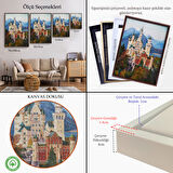 Kahverengi Çerçeveli Bavyera Almanya Neuschwanstein Kalesİ Kanvas Tablo