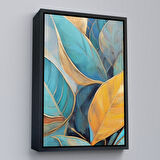 Kahverengi Çerçeveli Renkli Yaprak Tablosu