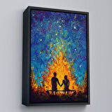 Altın Çerçeveli Nevruz Ateşini İzleyen Aşıklar Tablosu