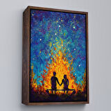 Altın Çerçeveli Nevruz Ateşini İzleyen Aşıklar Tablosu