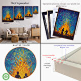 Altın Çerçeveli Nevruz Ateşini İzleyen Aşıklar Tablosu